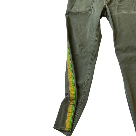 Nili Lotan Olive Trousers with Vibrant Stripes - Picture 3 of 8